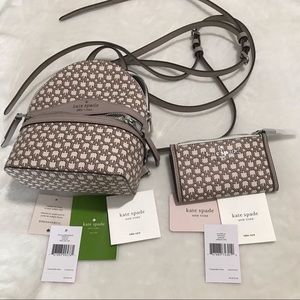 Kate Spade Mini Backpack with matching wallet in Spade Link